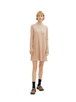 TOM TAILOR Denim Damen Mini Strickkleid mit Stehkragen 1034281, 30849 - Light Sand Beige Melange, S von TOM TAILOR Denim