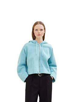 TOM TAILOR Denim Damen Oversized Hoodie Sweatjacke 1034841, 30271 - Bright Reef Blue, S von TOM TAILOR Denim