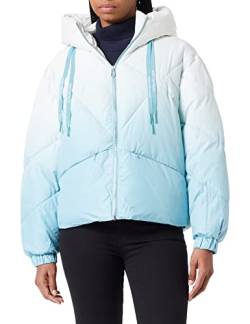 TOM TAILOR Denim Damen Pufferjacke mit Kapuze 1032686, 30270 - Bright Reef Colorflow, M von TOM TAILOR Denim