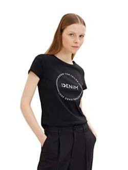 TOM TAILOR Denim Damen Slim Fit T-Shirt mit Logo-Print von TOM TAILOR Denim