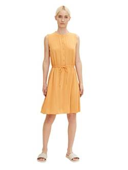 TOM TAILOR Denim Damen Sommerkleid mit Kordelzug 1031310, 29565 - Golden Peach, M von TOM TAILOR Denim