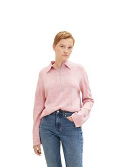 TOM TAILOR Denim Damen Troyer Pullover 1033060, 30374 - Soft Pink Melange, XL von TOM TAILOR Denim