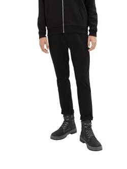 TOM TAILOR Denim Herren 1008253 Slim Fit Chino Hose Mit Gürtel, 29999 - Black, 32W / 34L EU von TOM TAILOR Denim