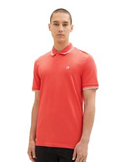 TOM TAILOR Denim Herren 1036386 Basic Poloshirt mit Logo-Stickerei, 11042-Plain Red, S von TOM TAILOR Denim