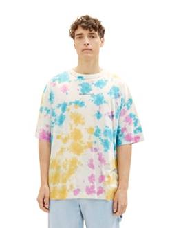 TOM TAILOR Denim Herren 1036467 Oversize Batik T-Shirt, 31896-Multicolor Real Dye, S von TOM TAILOR Denim