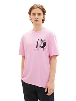 TOM TAILOR Denim Herren 1036479 Relaxed Fit T-Shirt mit Rückenprint, 31646-Soft Summer Pink, M von TOM TAILOR Denim