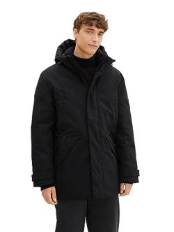 TOM TAILOR Denim Herren 1037394 Arctic Winterpaka mit Abnehmbarer Kapuze, 29999-Black, L von TOM TAILOR Denim