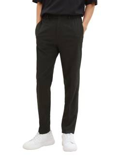 TOM TAILOR Denim Herren 1037539 Relaxed Tapered Fit Hose in Ankle-Länge, 34074 Black Houndstooth, 34/32 von TOM TAILOR Denim