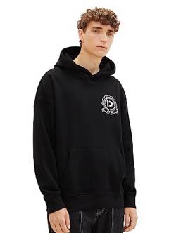 TOM TAILOR Denim Herren 1037603 Oversize College Hoodie mit Logo-Applikation, 29999-Black, M von TOM TAILOR Denim