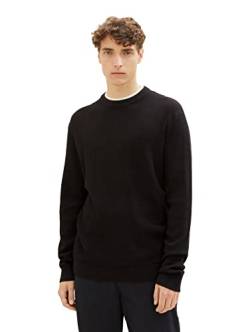 TOM TAILOR Denim Herren 1038674 2-in-1 Pullover mit unterlegtem Kragen, 29999-Black, XL von TOM TAILOR Denim