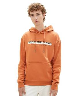 TOM TAILOR Denim Herren 1038755 Hoodie Sweatshirt mit Logo-Print, 32247-soft Autumn Rust, L von TOM TAILOR Denim