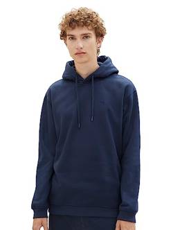 TOM TAILOR Denim Herren 1039425 Basic Hoodie mit Logo-Stickerei, 10668-sky Captain Blue, XL von TOM TAILOR Denim