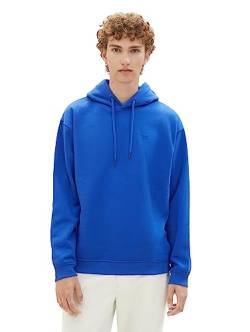 TOM TAILOR Denim Herren 1039425 Basic Hoodie mit Logo-Stickerei, 14531-shiny royal Blue, L von TOM TAILOR Denim