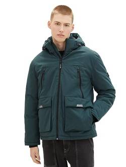 TOM TAILOR Denim Herren Artic Winterjacke mit Kapuze, Dark Gable Green, M von TOM TAILOR Denim