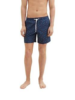 TOM TAILOR Denim Herren Badeshorts mit Muster 1035053, 31426 - navy melon sun print, S von TOM TAILOR Denim