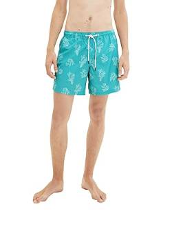 TOM TAILOR Denim Herren Badeshorts mit Muster 1035053, 31430 - green white big coral print, M von TOM TAILOR Denim