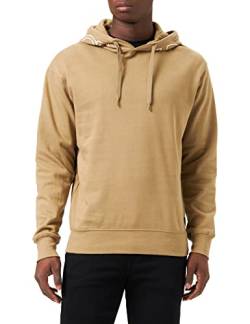 TOM TAILOR Denim Herren Basic Hoodie mit Kapuzenprint 1033171, 12912 - Splashed Clay Beige, XL von TOM TAILOR Denim