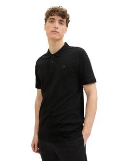 TOM TAILOR Denim Herren Basic Piqué Poloshirt , Black, XL von TOM TAILOR Denim