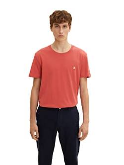 TOM TAILOR Denim Herren Basic T-Shirt 1033024, 10418 - Smoky Red, XL von TOM TAILOR Denim