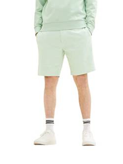 TOM TAILOR Denim Herren Bermuda Shorts aus Leinen 1034984, 31150 - green white chambray, M von TOM TAILOR Denim