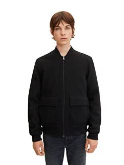 TOM TAILOR Denim Herren Bomberjacke mit Wolle 1032439, 29999 - Black, XL von TOM TAILOR Denim