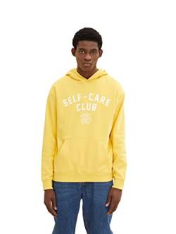 TOM TAILOR Denim Herren Hoodie Sweatshirt mit Print 1034098, 10382 - Milky Sunflower Yellow, M von TOM TAILOR Denim