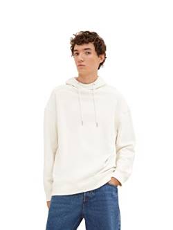 TOM TAILOR Denim Herren Hoodie mit Struktur 1034101, 10338 - Soft Light Beige, L von TOM TAILOR Denim