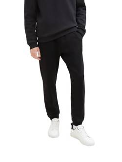 TOM TAILOR Denim Herren Jogginghose mit Bündchen am Fuß, Black, M von TOM TAILOR Denim