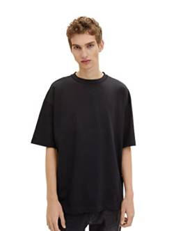 TOM TAILOR Denim Herren Oversize Basic T-Shirt, Black, XL von TOM TAILOR Denim