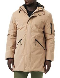 TOM TAILOR Denim Herren Parka mit Kapuze 1032431, 12912 - Splashed Clay Beige, S von TOM TAILOR Denim