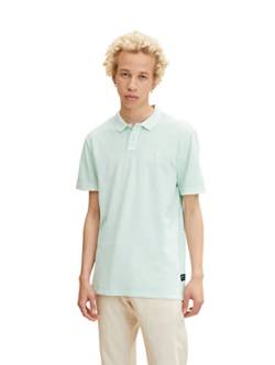 TOM TAILOR Denim Herren Piquée Poloshirt mit kleiner Stickerei 1030641, 28859 - Tropical Pool, M von TOM TAILOR Denim