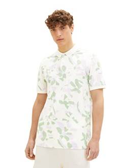 TOM TAILOR Denim Herren Poloshirt 1035280, 31335 - Light Abstract Flower Print, S von TOM TAILOR Denim