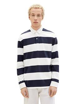 TOM TAILOR Denim Herren Poloshirt 1035281, 31365 - Navy Large Stripe, L von TOM TAILOR Denim