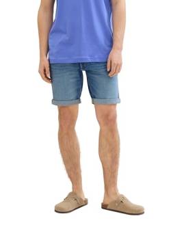 TOM TAILOR Denim Herren Regular Fit Jeans Bermuda Shorts, Used Light Stone Blue Denim, L von TOM TAILOR Denim