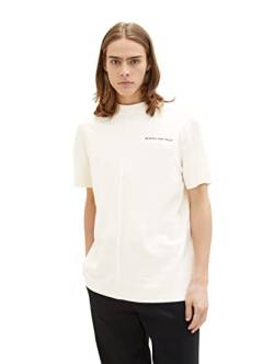 TOM TAILOR Denim Herren Relaed Fit T-Shirt mit Ziernaht 1035612, 12906 - Wool White, XXL von TOM TAILOR Denim