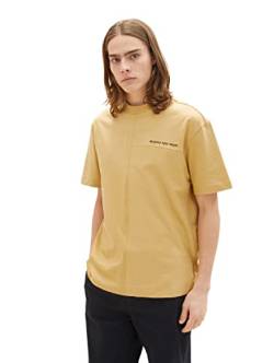 TOM TAILOR Denim Herren Relaed Fit T-Shirt mit Ziernaht 1035612, 31041 - brown rice, M von TOM TAILOR Denim