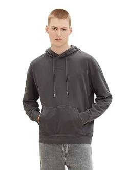 TOM TAILOR Denim Herren Relaxed Fit Hoodie Sweatshirt, washed black, L von TOM TAILOR Denim