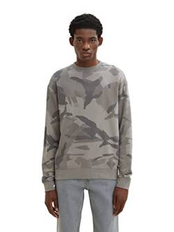TOM TAILOR Denim Herren Sweater mit Camouflage-Muster 1034142, 30829 - Grey Abstract Camou Print, L von TOM TAILOR Denim