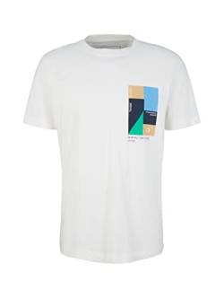 TOM TAILOR Denim Herren T-Shirt 1035582, 12906 - Wool White, L von TOM TAILOR Denim