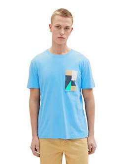 TOM TAILOR Denim Herren T-Shirt 1035582, 18395 - Rainy Sky Blue, L von TOM TAILOR Denim