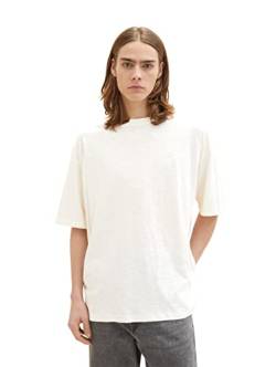TOM TAILOR Denim Herren T-Shirt 1035601, 12906 - Wool White, XL von TOM TAILOR Denim