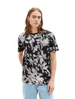 TOM TAILOR Denim Herren T-Shirt 1035607, 31336 - Dark Abstract Flower Print, L von TOM TAILOR Denim