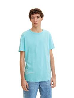 TOM TAILOR Denim Herren T-Shirt mit Backprint 1033995, 30063 - Light Dusty Blue, M von TOM TAILOR Denim