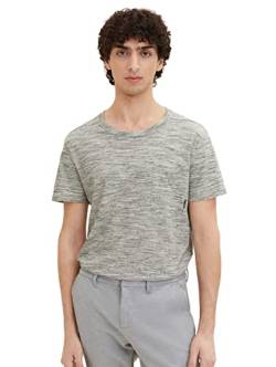 TOM TAILOR Denim Herren T-Shirt mit Brusttasche 1033929, 28627 - Creme Black Space Dye, XL von TOM TAILOR Denim