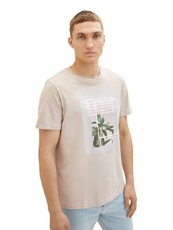 TOM TAILOR Denim Herren T-Shirt mit Foto-Print 1036976, 11754 - Light Dove Grey, M von TOM TAILOR Denim