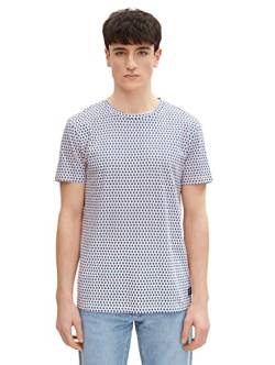 TOM TAILOR Denim Herren T-Shirt mit Print 1031138, 29714 - Blue Geometric Element Print, XL von TOM TAILOR Denim