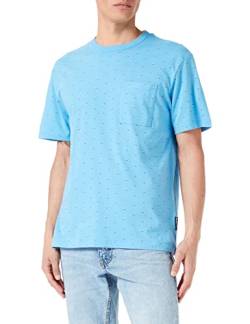 TOM TAILOR Denim Herren T-Shirt mit Pünktchen-Muster 1035845, 31350 - blue small shapes print, L von TOM TAILOR Denim