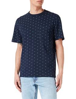 TOM TAILOR Denim Herren T-Shirt mit Pünktchen-Muster 1035845, 31351 - navy small shapes print, L von TOM TAILOR Denim