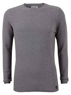 TOM TAILOR Denim für Männer Pullover & Strickjacken Pullover mit Waffel-Struktur Heather Grey Melange, L von TOM TAILOR Denim