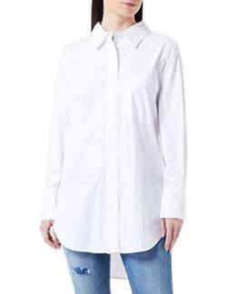 Tom Tailor Denim Damen Basic Poplin Hemdbluse, 20000 - White, XL von TOM TAILOR Denim